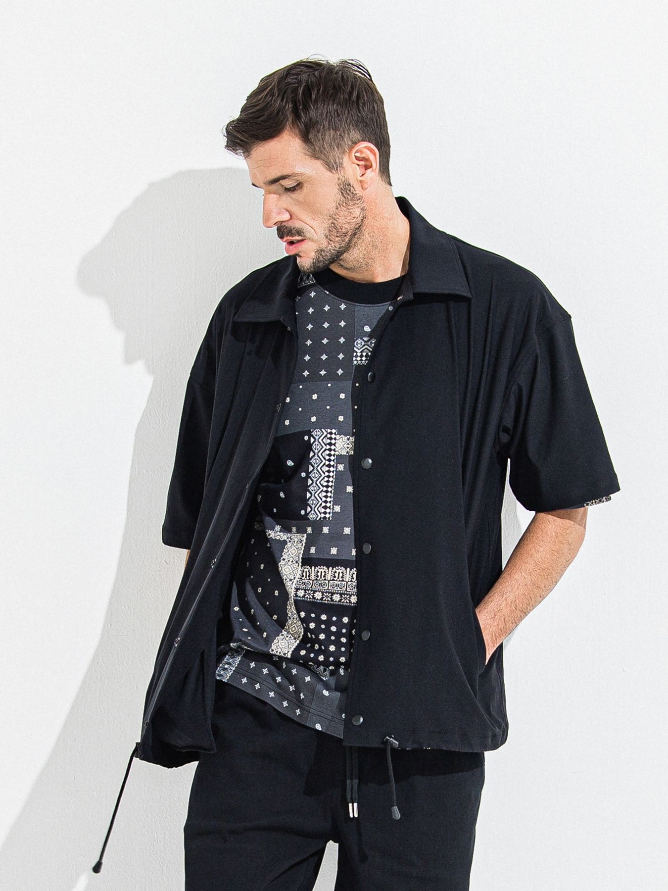 BANDANA OVER TEE / バンダナオーバーサイズTシャツ / ブラック