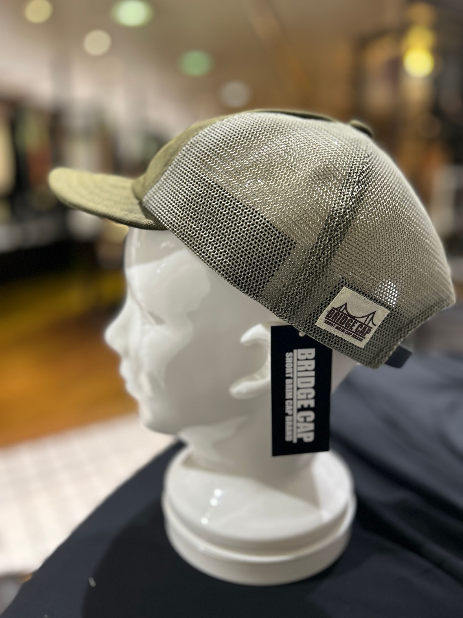 BRIDGE CAP TYPE1 MESHメッシュ カーキ【Mighty Shine】