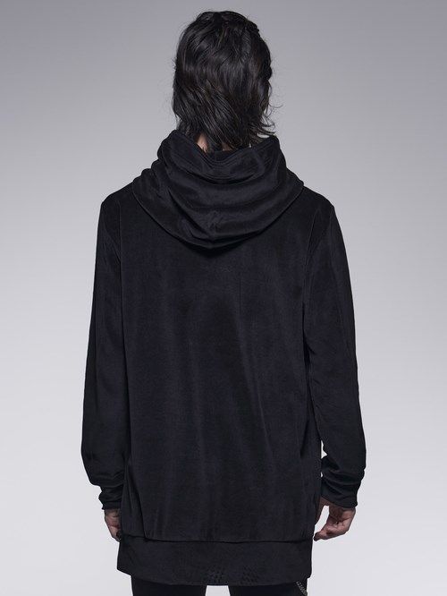 《予約品》 Hoodie / ベロアジャージフーディー刺繍入り / ブラック 【kiryuyrik】 11月以降入荷予定