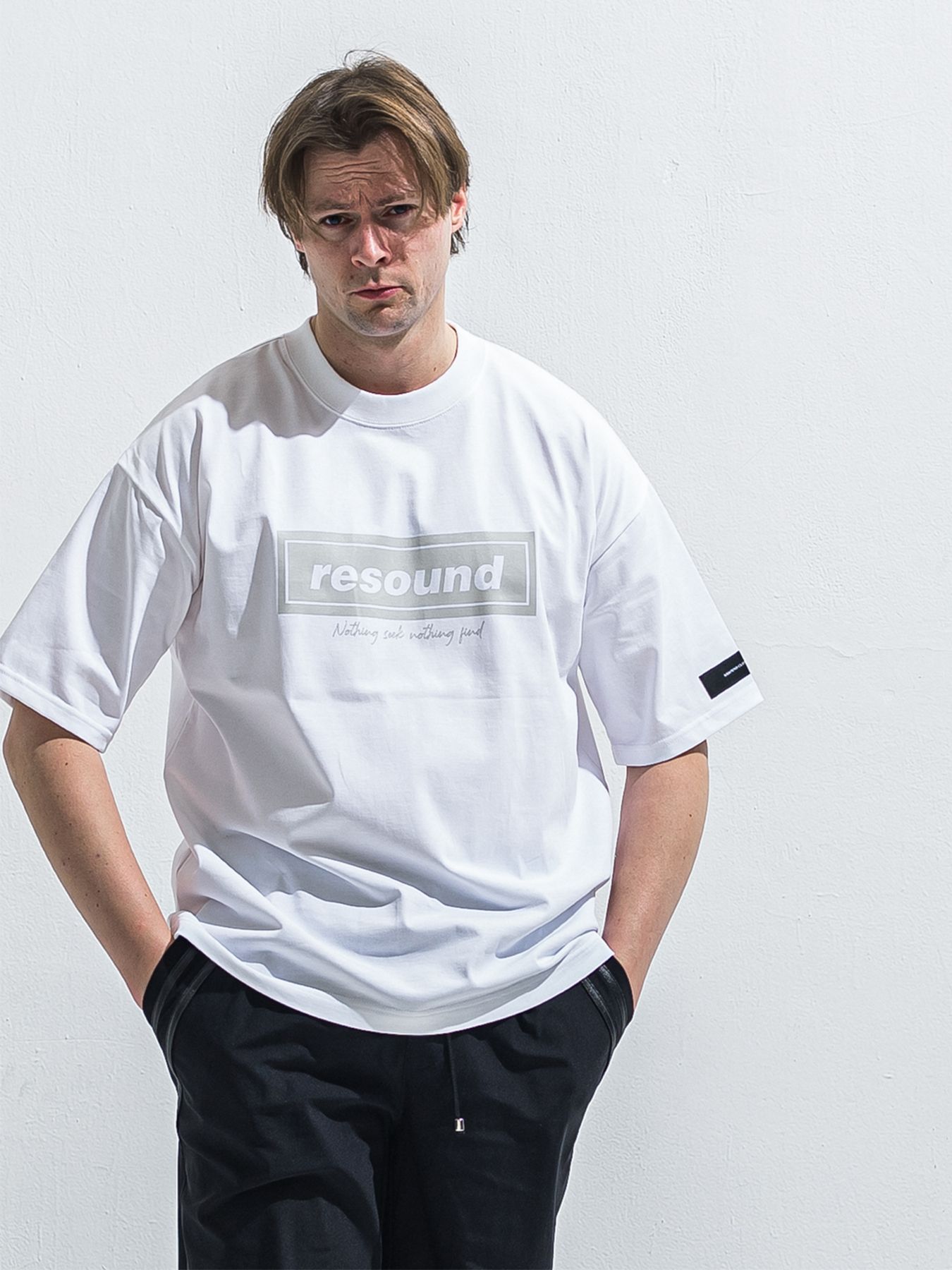 【予約品 2月15日(日) 18:00 締切】BOX OVER TEE / ボックスロゴオーバーTシャツ / ホワイト×グレー