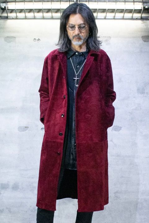 ROY スエード ホースハイド バイカー ロングコート / BURGUNDY 【STRUM】