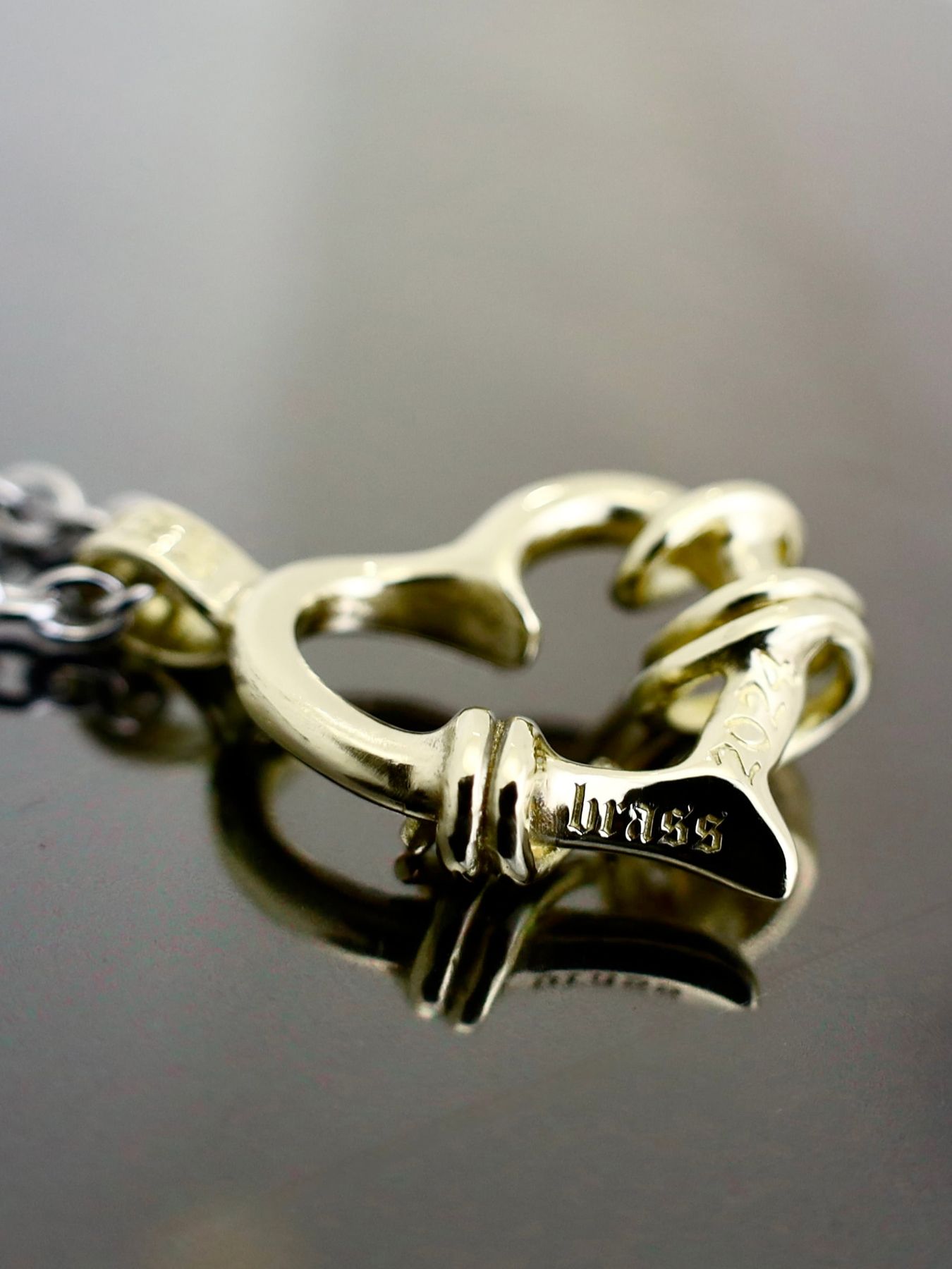 《受注生産》BRASS THORNY HEART #2 STAINLESS NECKLACE / ブラスソーニーハートステンレスチェーンネックレス / 注文から1～3週間後入荷予定