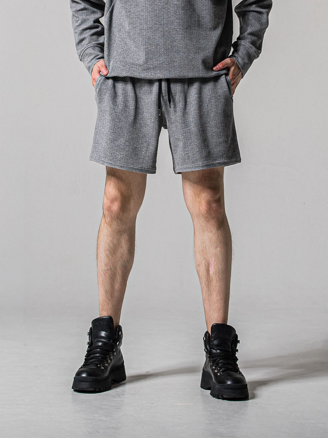 【予約品 11月16日(日) 締切】BLISTER KNIT HALF PT / ブリスターニットハーフパンツ / グレー