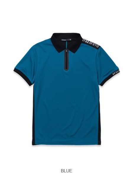 LASER ZIP UP POLO / ブルー