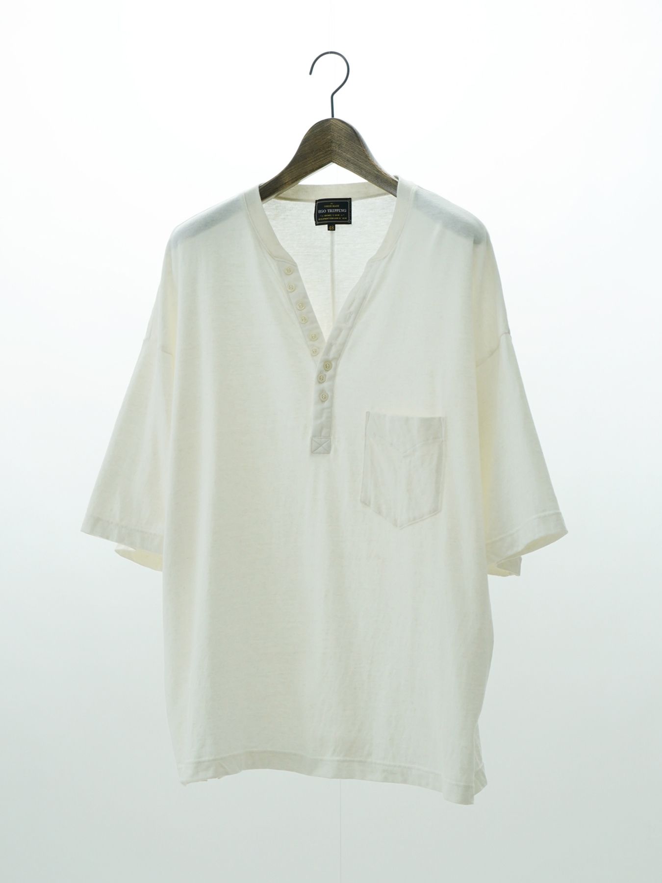 新品 エゴトリッピング QUENCH ヘンリーネック 46 EGO TRIPPING - QUENCH / ヘンリーネックTシャツ / ブラック | BRYAN