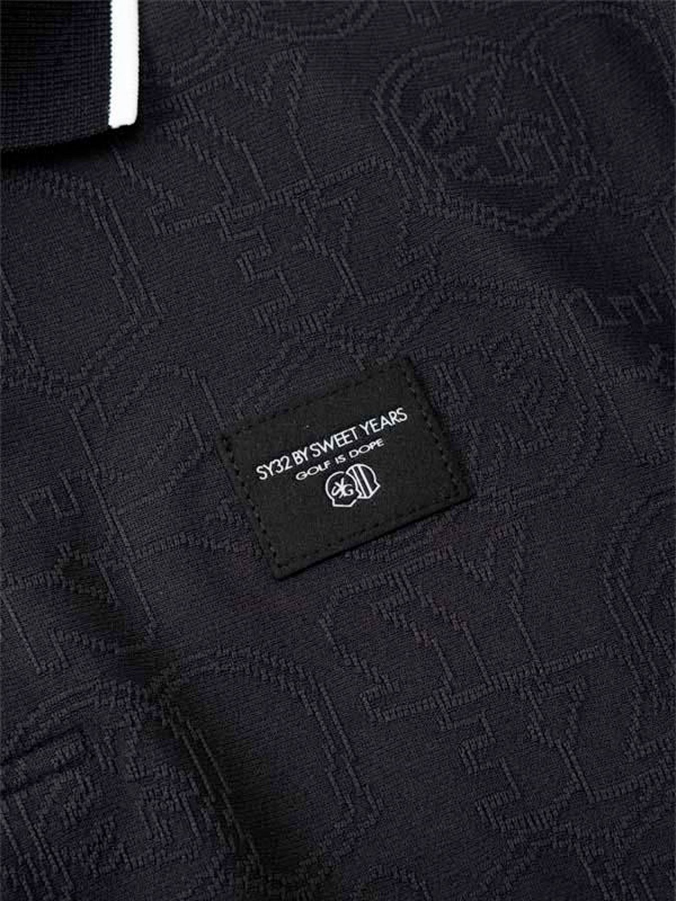 PIN JQ LINE POLO / ピンジャガード ライン ポロシャツ / ブラック【SY32 by SWEET YEARS GOLF】