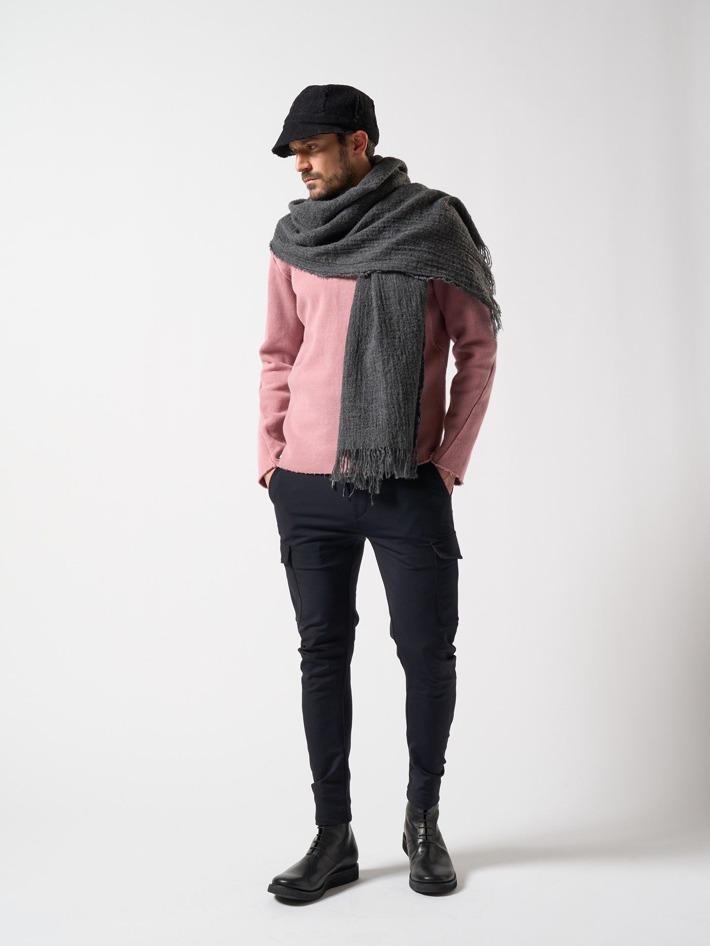 fringe soft stall / ストール / グレー