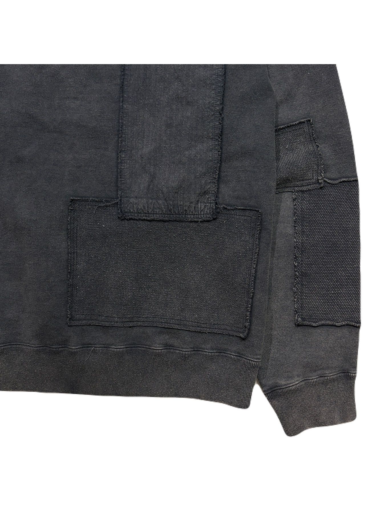 【予約品 3月9日(月) 18:00 締切】PATCHWORK SWEAT CRY / クリスタル モザイク クロスガン パッチワーク スウェット / ブラック
