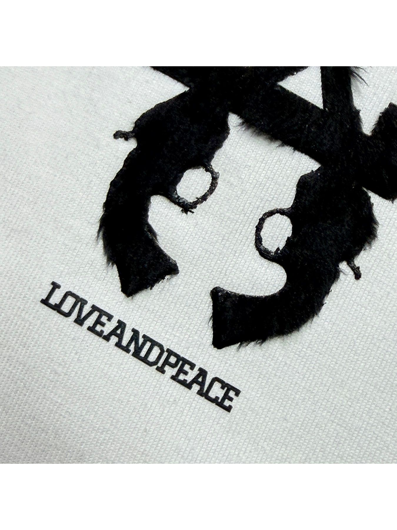 【予約品 3月9日(月) 18:00 締切】LA FAR PRINT S/S T / LA ファーフロッキープリント オーガニックコットン Tシャツ / ホワイト