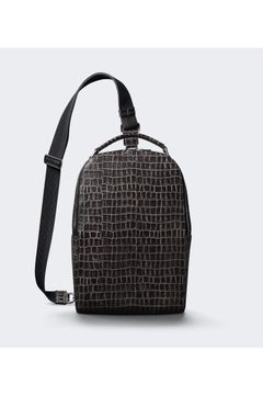 3WAYボディバッグ Tint Embossing Leather / Pale Black 【aniary】