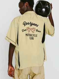 【予約品 8月10日(日) 締切 】BOWLING SHIRT EMBRO / ボーリング シャツ / チェーン刺繍 マスタード