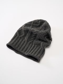 plating cable knit watch / ニットキャップ / グレー