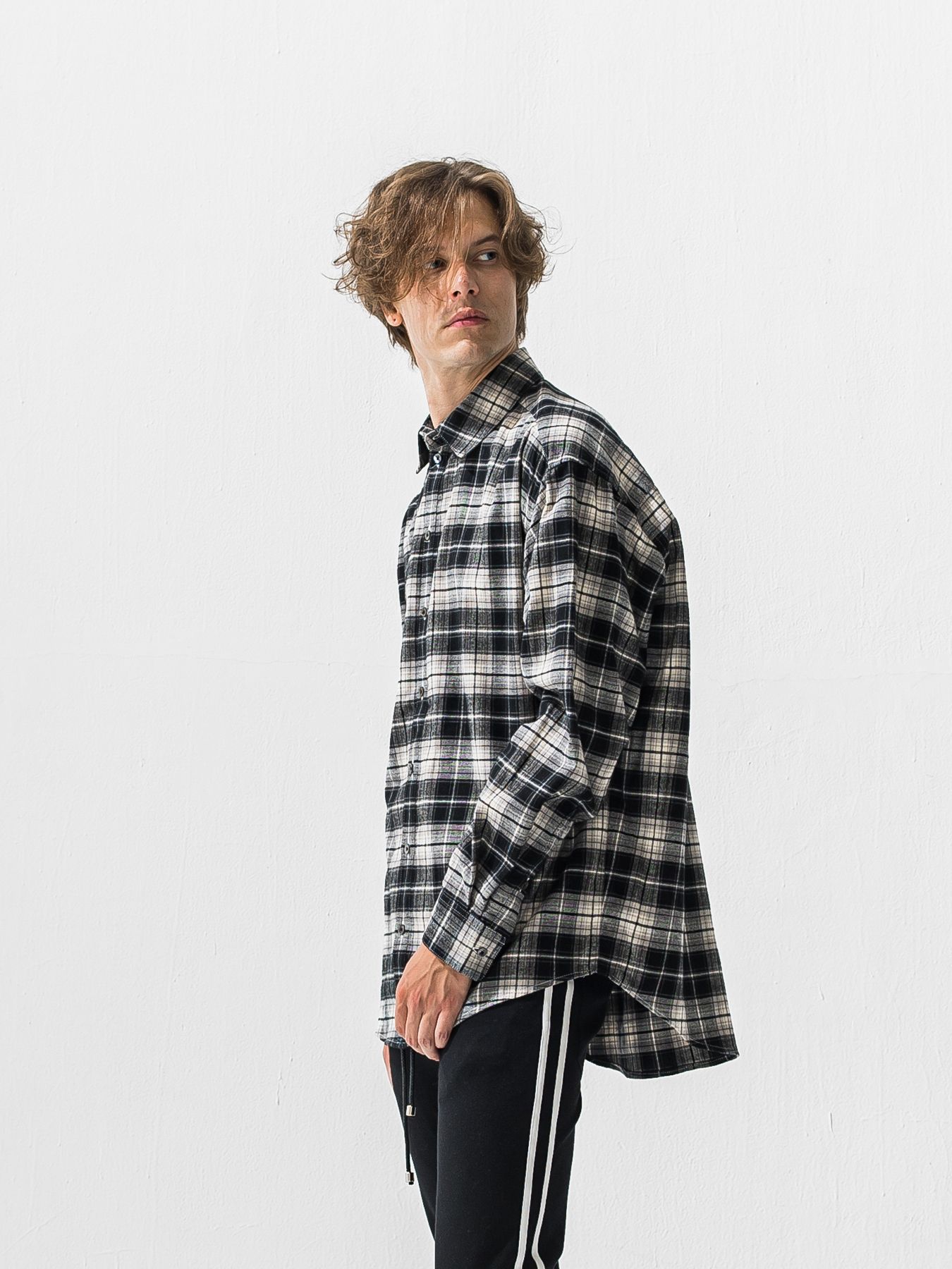 【予約品 9月6日(日) 締切】FLANNEL JACK SHIRTS / オーガニックコットン フランネルチェック ジャックシャツ / ブラック