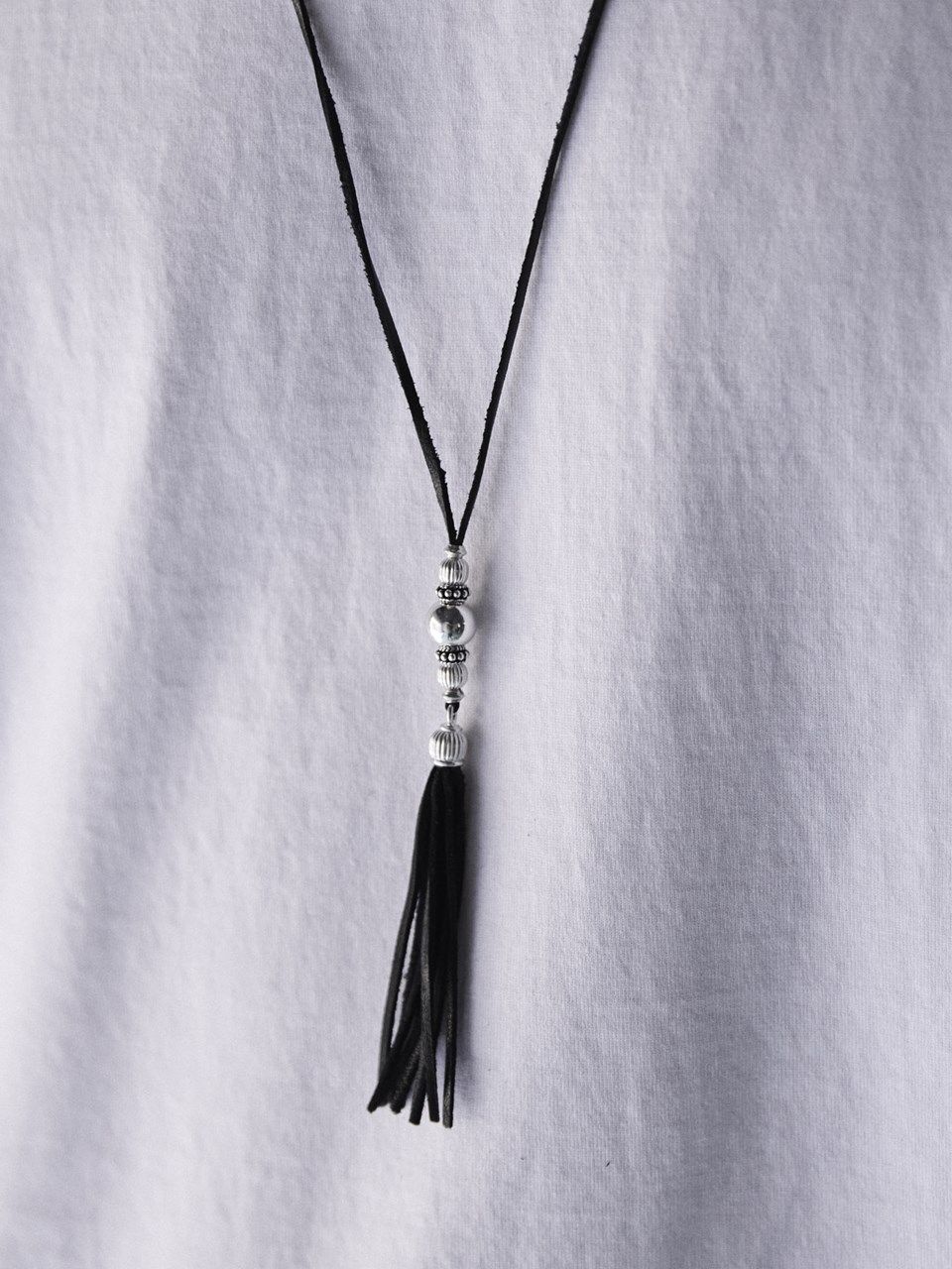 《予約品》 SILVER TASSEL ネックレス   / ブラック / 現物即納
