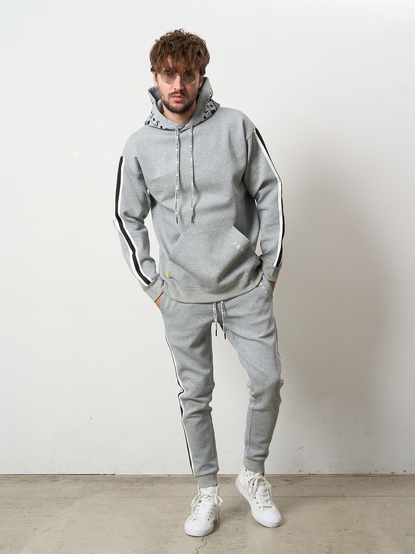 【予約品 5月8日(木) AM10時 締切】 T-Rストレッチポンチ スターノルディックフロッキー ラインリブパンツ / M.グレー