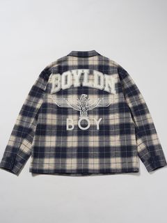BOY LOGO Check Coveralls Shirt / カバーオールシャツ / ネイビー