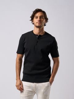 【予約品9月19日 10時締め】 ct surf henley S/S / ニットソー / ブラック