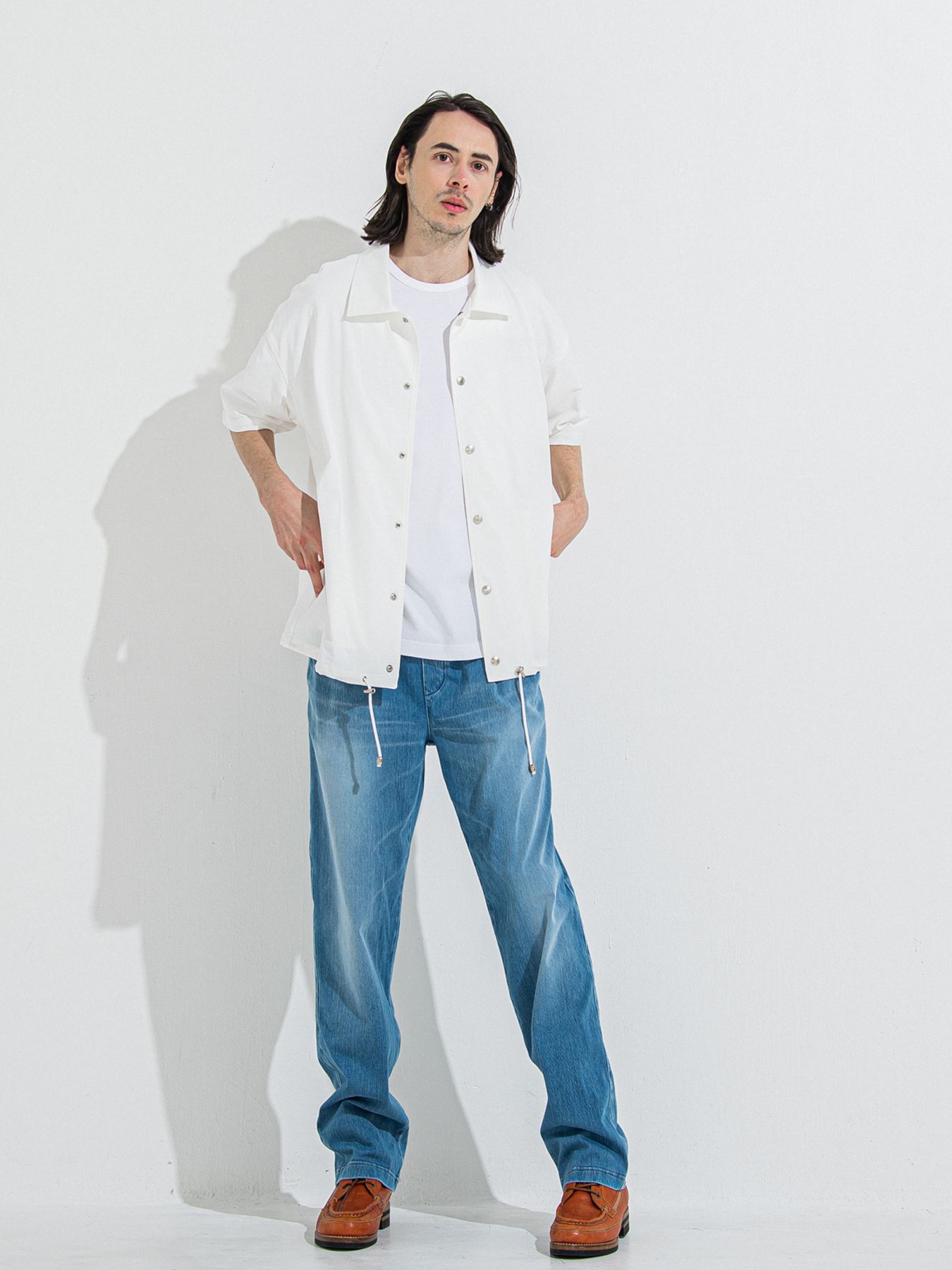 【予約品 】NYLON HALF COACH JACKET / ナイロンハーフコーチジャケット / ホワイト