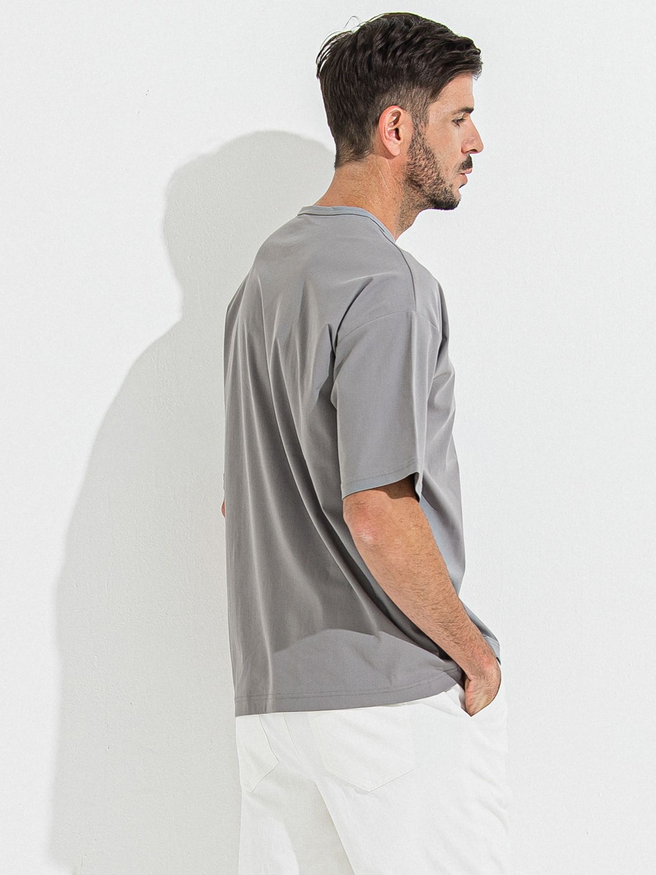 【予約品】NYLON OVER T /  ナイロンオーバーサイズTシャツ / グレー