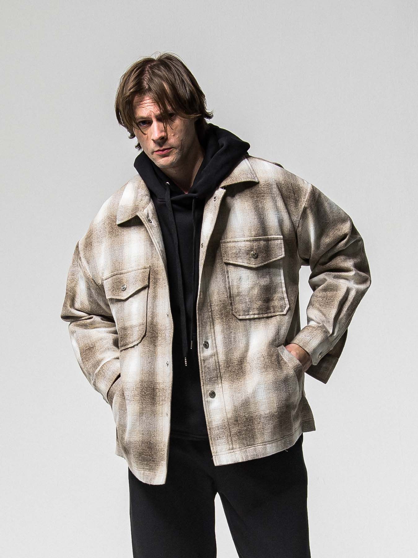 【予約品 8月31日(日) 締切】FLANNEL CHECK JK / フランネルチェック ジャケット / ブラウン