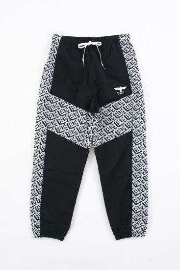 GEOMETRIC NYLON TRUCK PANTS トラックパンツ / BLACK 【BOY LONDON】