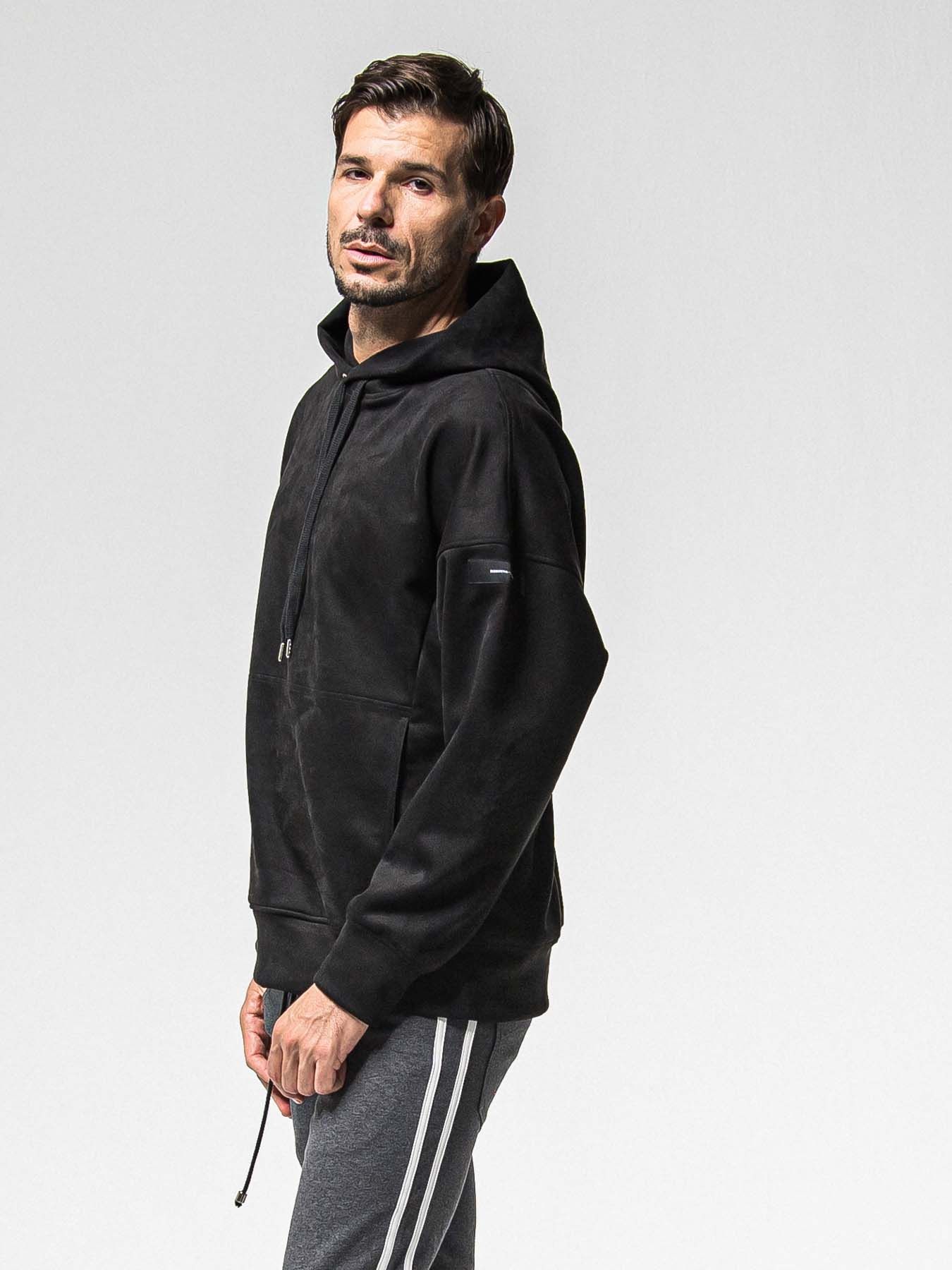 【予約品 8月31日(日) 締切】SUEDE LOOSE HOODIE / スウェード ルーズフーディ / ブラック