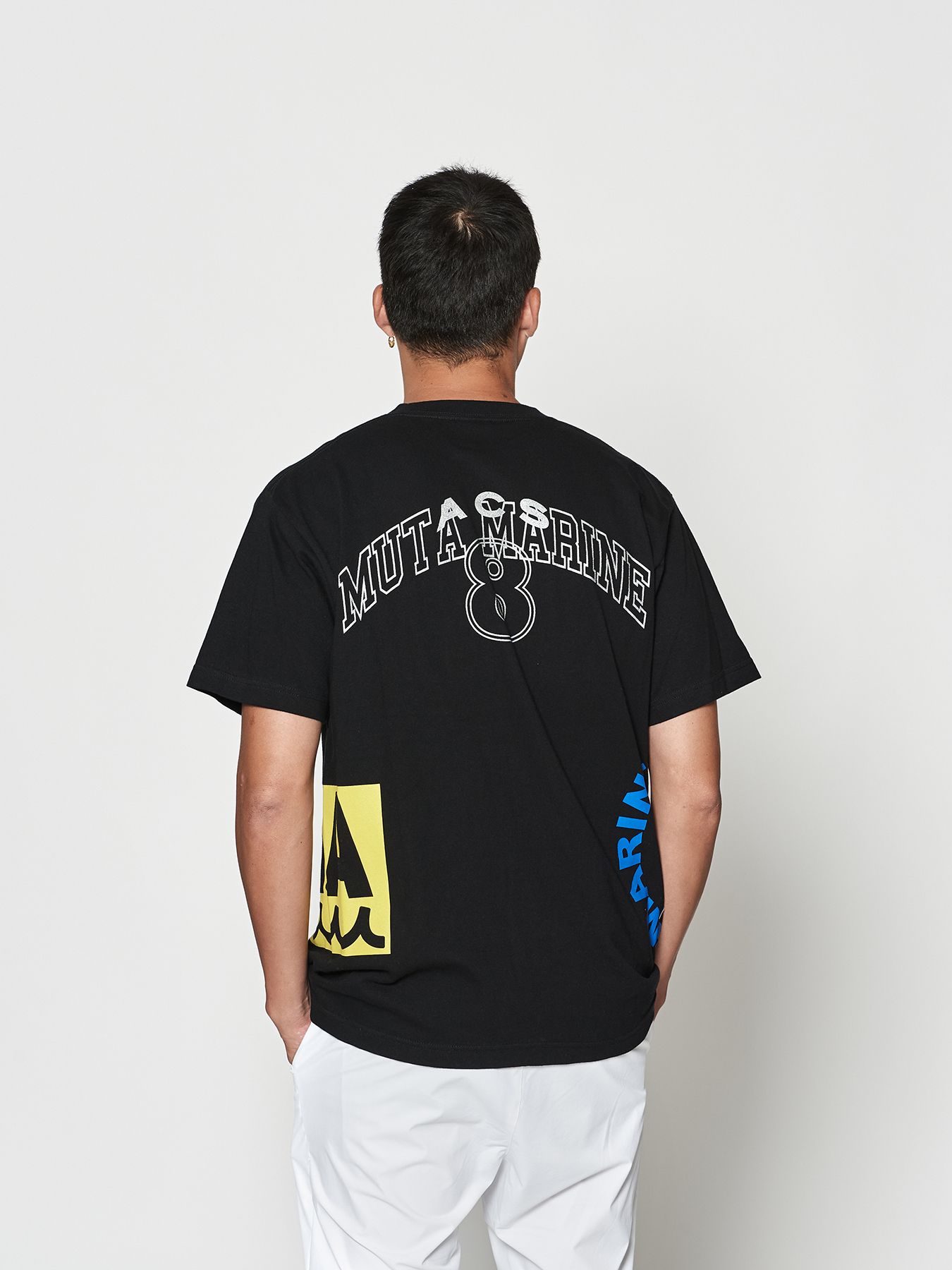 【予約品 10月9日(木) 締切】muta Test Print Tee / Tシャツ / ブラック【Acanthus × muta MARINE】