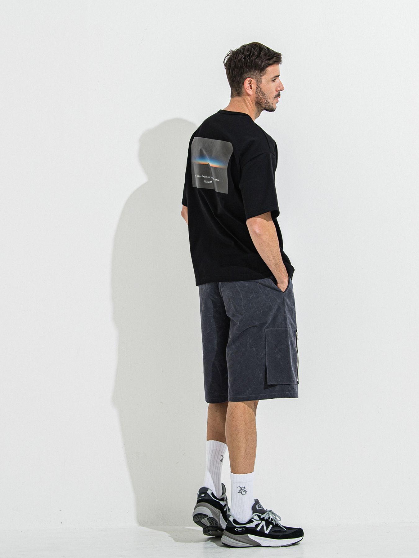 【予約品 】DAVID CARGO HALF PANTS / デヴィッドカーゴハーフパンツ / ヴィンテージブラック