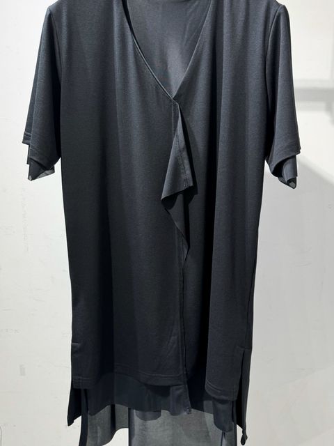 《予約品》 FrillLayeredT-Shirt / レイヤードTシャツ / ブラック