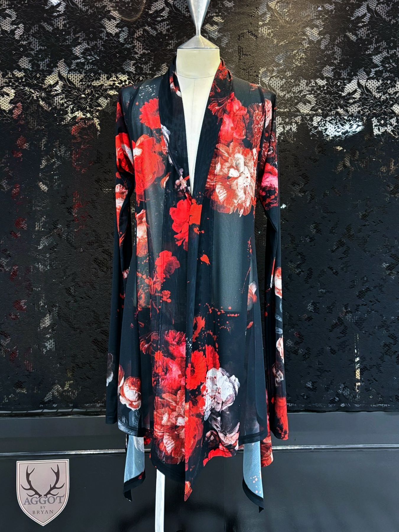 【予約品 1月4日(日) 締切】Dolman Sleeve Cardigan / ドルマンスリーブ カーディガン / ブラックフローラ