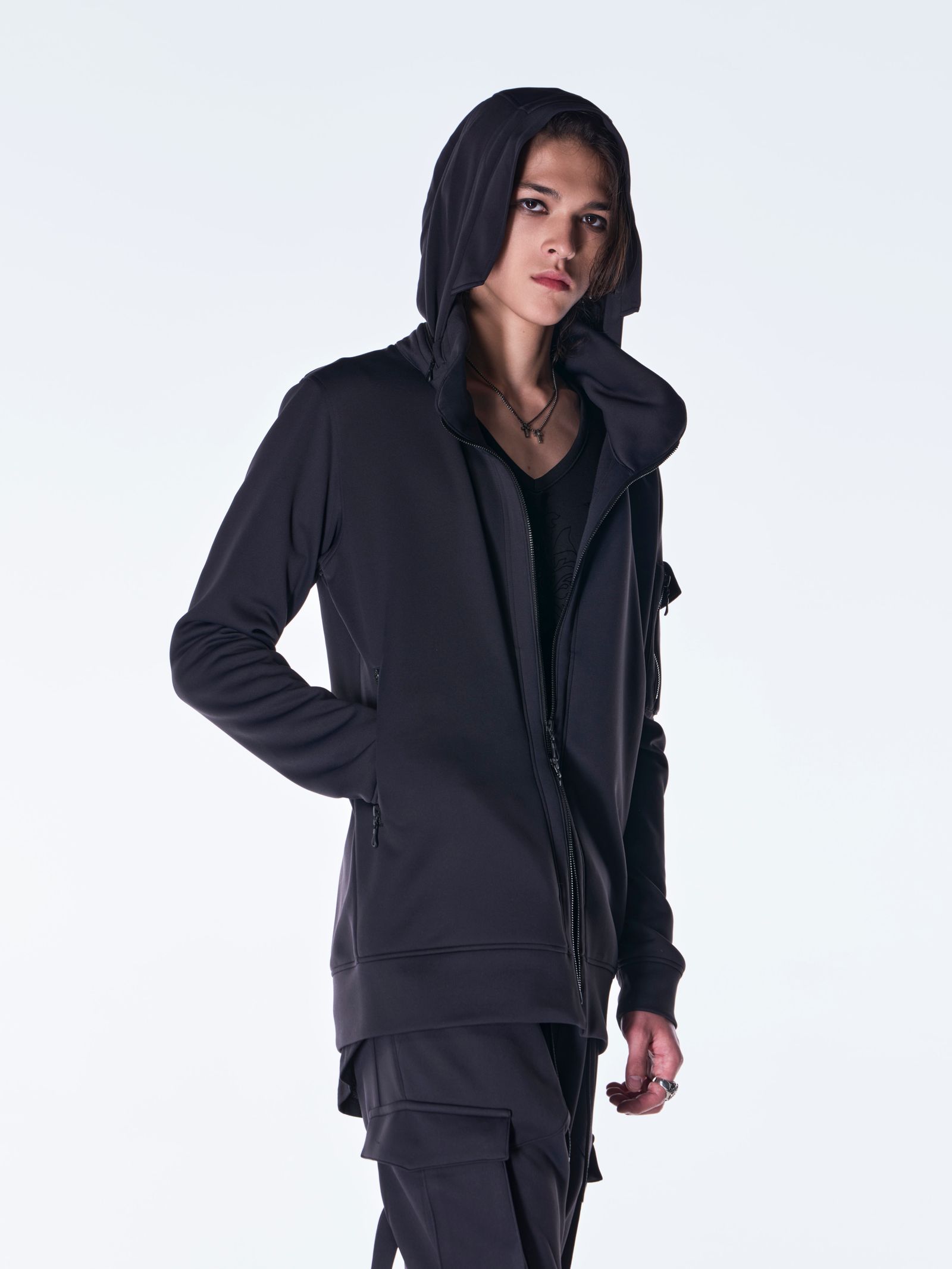 【予約品 6月29日(月) 締切】Double Knit Jersey Stand Collar Blouson / スタンドカラー ブルゾン / ブラック