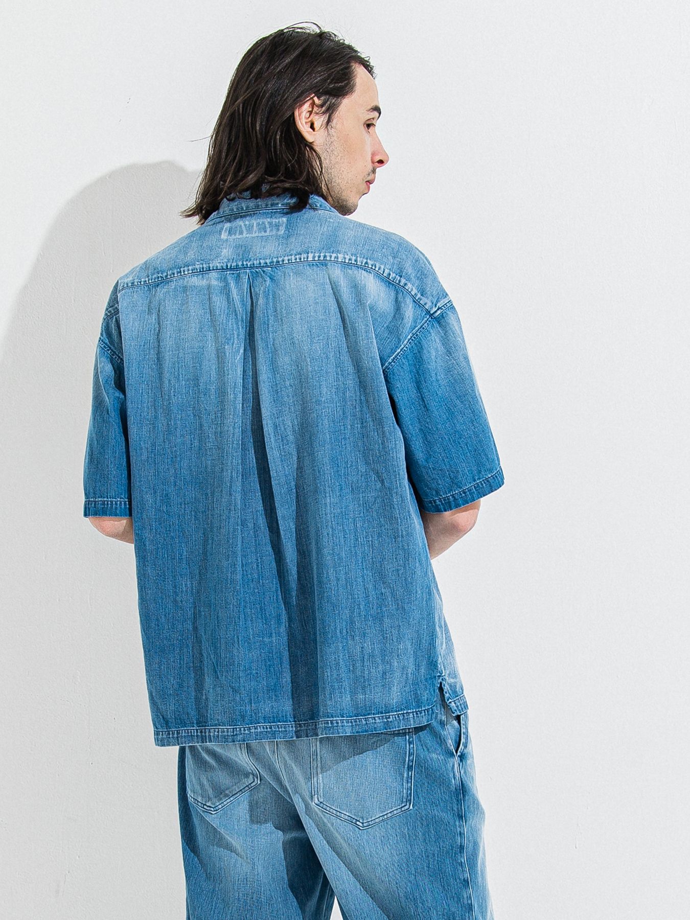 【予約品】ZACK HALF DENIM SHIRT / ザックハーフスリーブスリーブデニムシャツ / ライトインディゴ