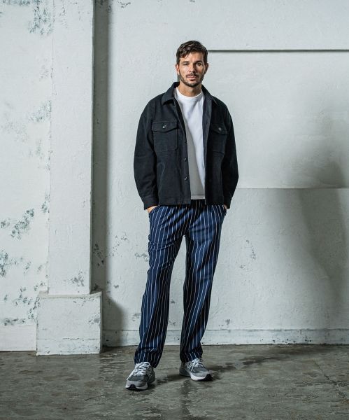 《予約11月17日19時締め》 DENIM JERSEY  OVER CPO  / デニムジャージ / ブラック