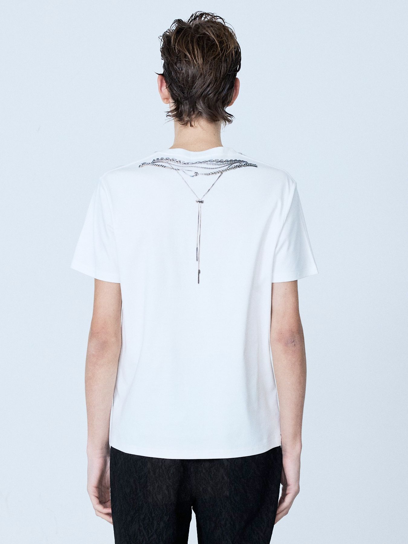 《YArKA × 5351》ネックレス プリント 半袖 Tシャツ / ホワイト【5351 POUR LES HOMMES】