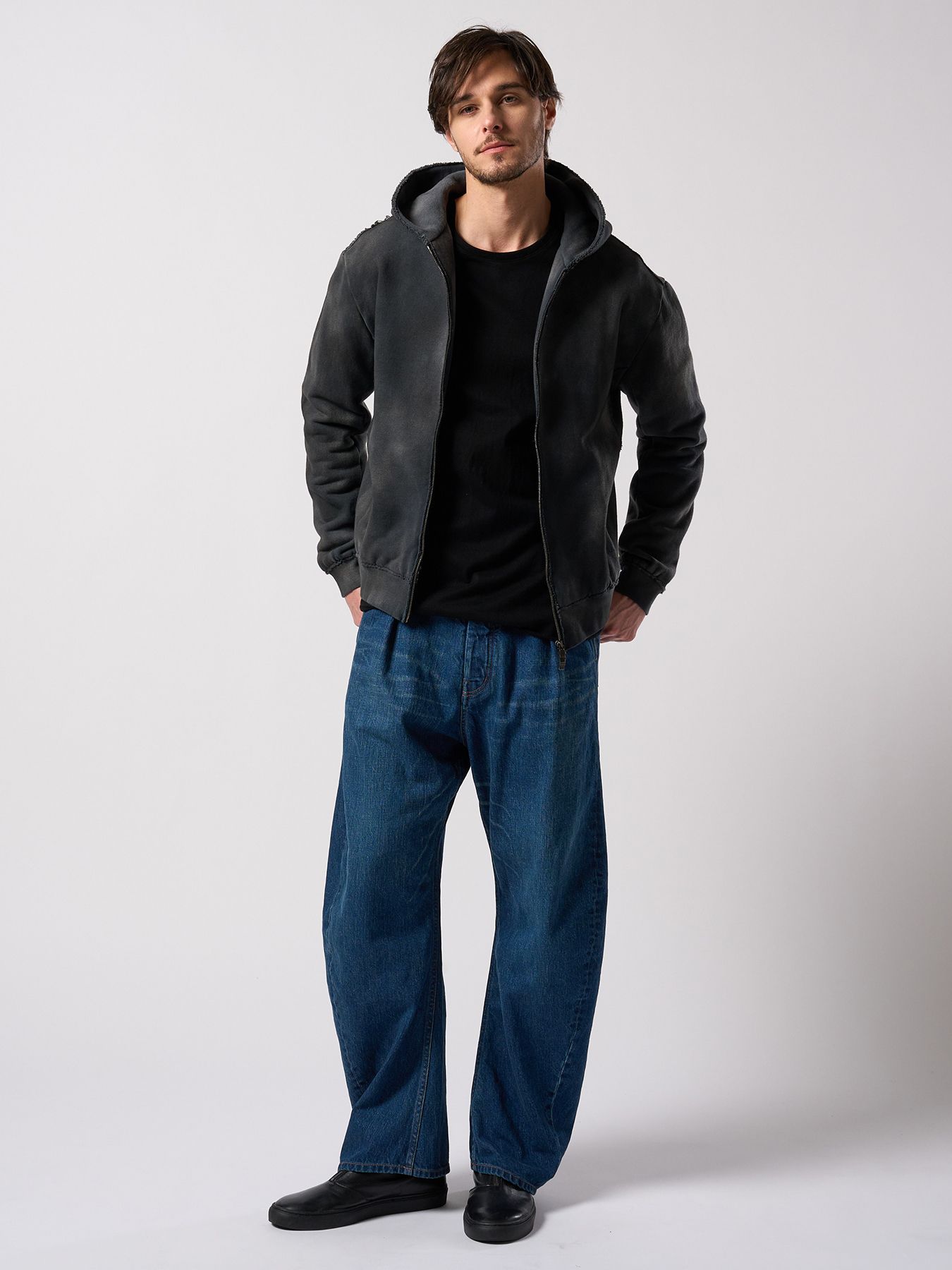 【予約品 4月19日(日) 18時締切】cut-off crew-neck L/S / カットオフ クルーネック ロングスリーブ / ディープブラック