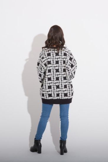 BOY LOGO PATTERNED KNIT CARDIGAN/ ブラック 【BOY LONDON】