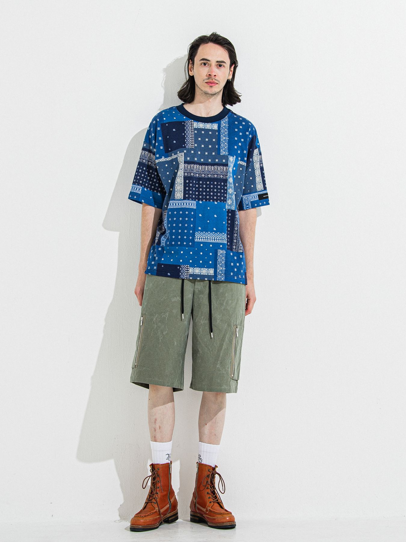 【予約品 】BANDANA OVER TEE / バンダナオーバーサイズTシャツ / ネイビー