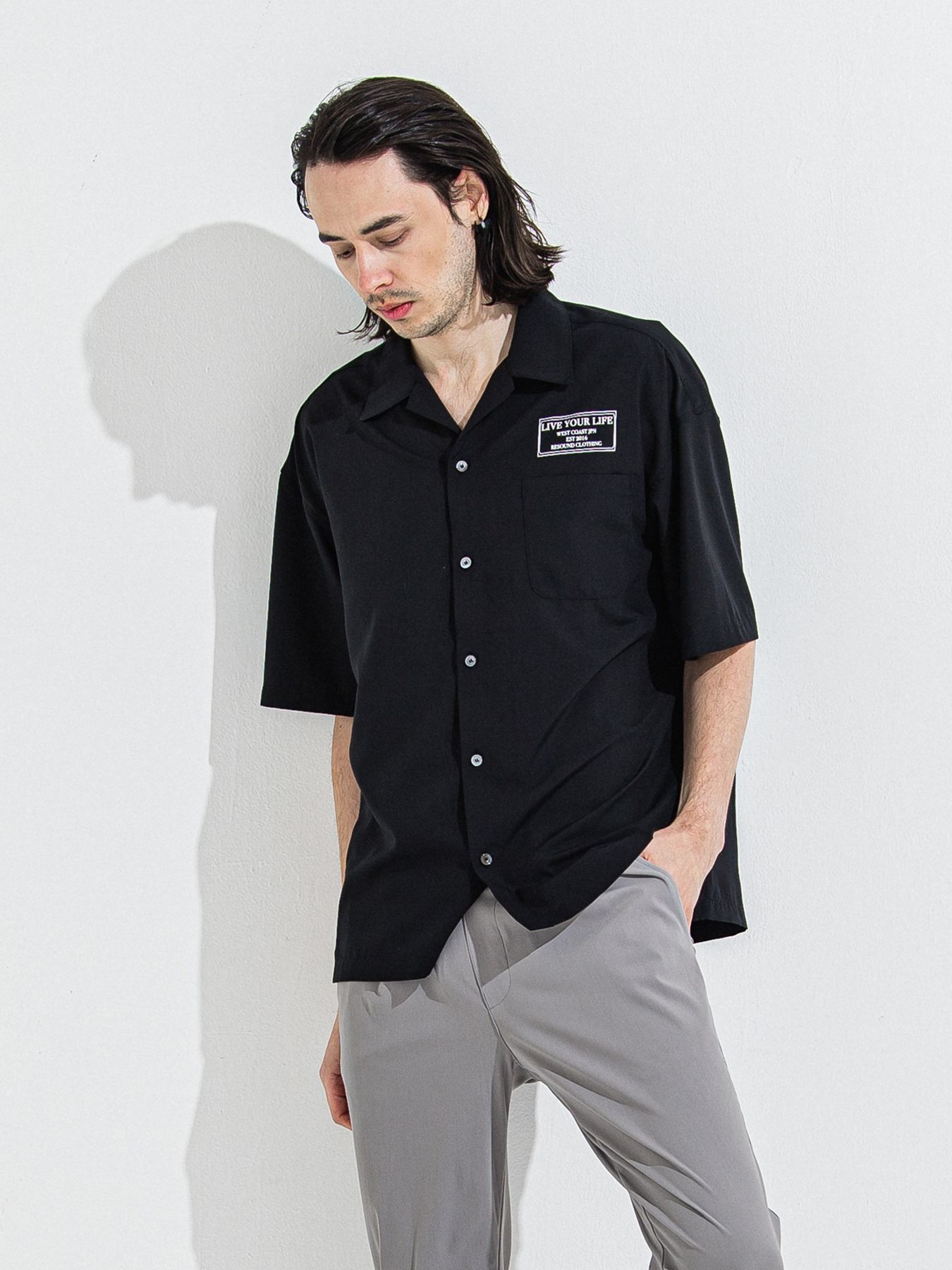 ZACK HALF SHIRT / ザックハーフスリーブシャツ / ブラックプリント
