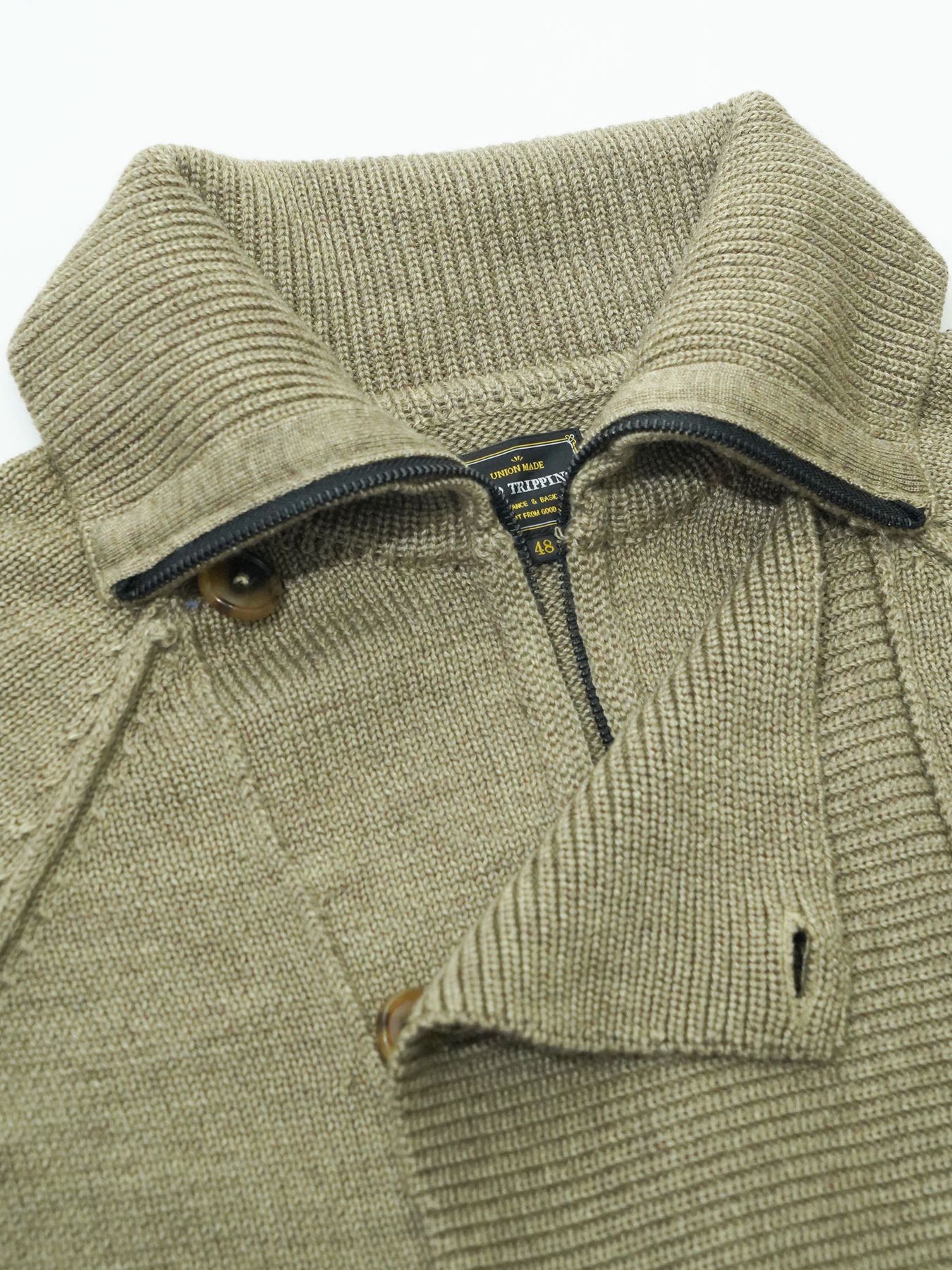 【予約品 6月2日(月) AM10時 締切】Standrop / ニットブルゾン / 杢ベージュ