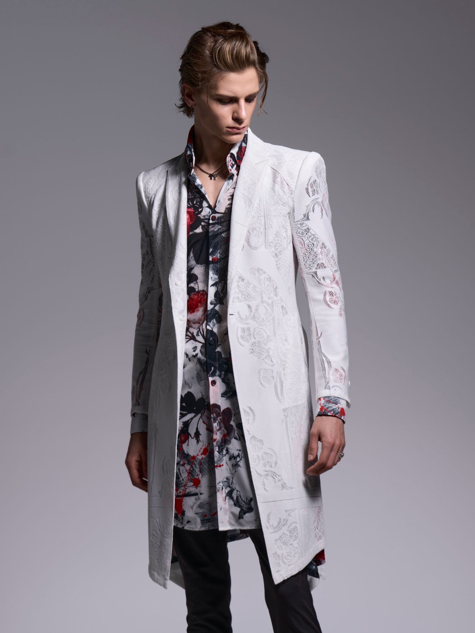 【予約品 1月4日(日) 締切】Flare Shirt / フレアシャツ / ホワイトフローラ