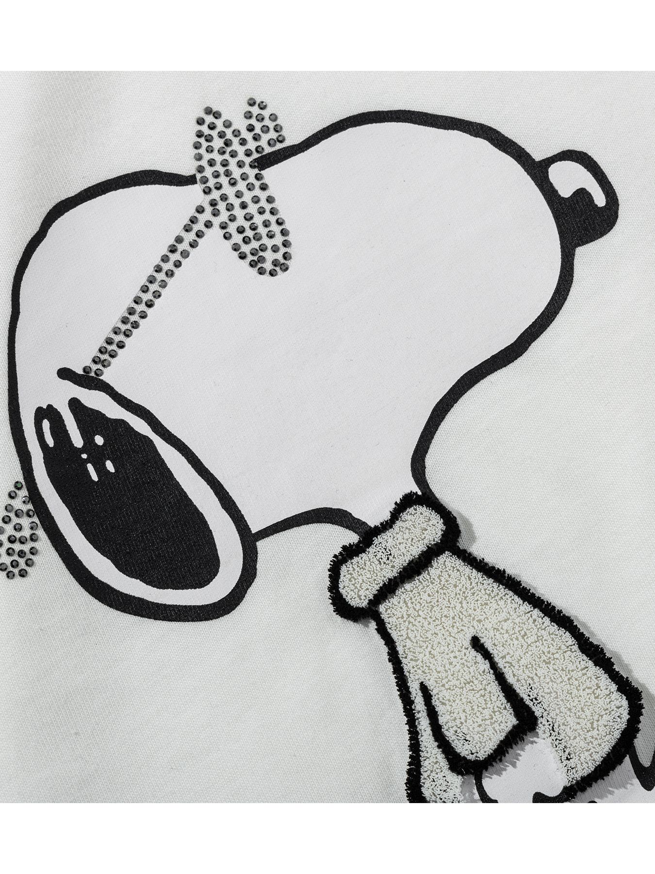 スヌーピー コラボ 長袖Tシャツ / ホワイト ラインストーン【PEANUTS × 1PIU1UGUALE3 RELAX】