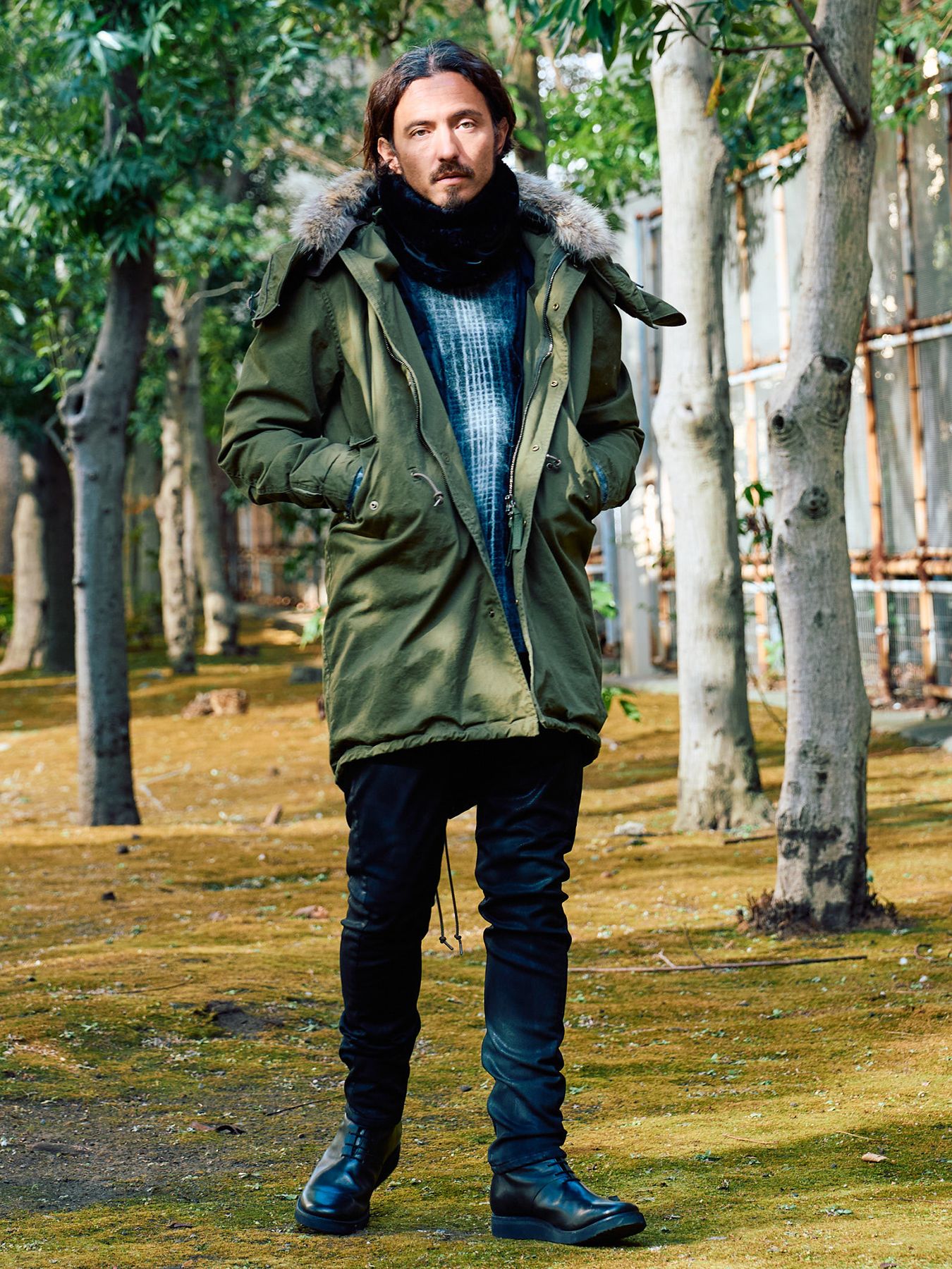 【予約品 】mohair shaggy knit crew / モヘアシャギーニット クルーネック / ブラックチェック