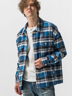 【予約品 9月6日(日) 締切】OLD SLUB CHECK JK / ヴィンテージ ネルジャケット / ブルー