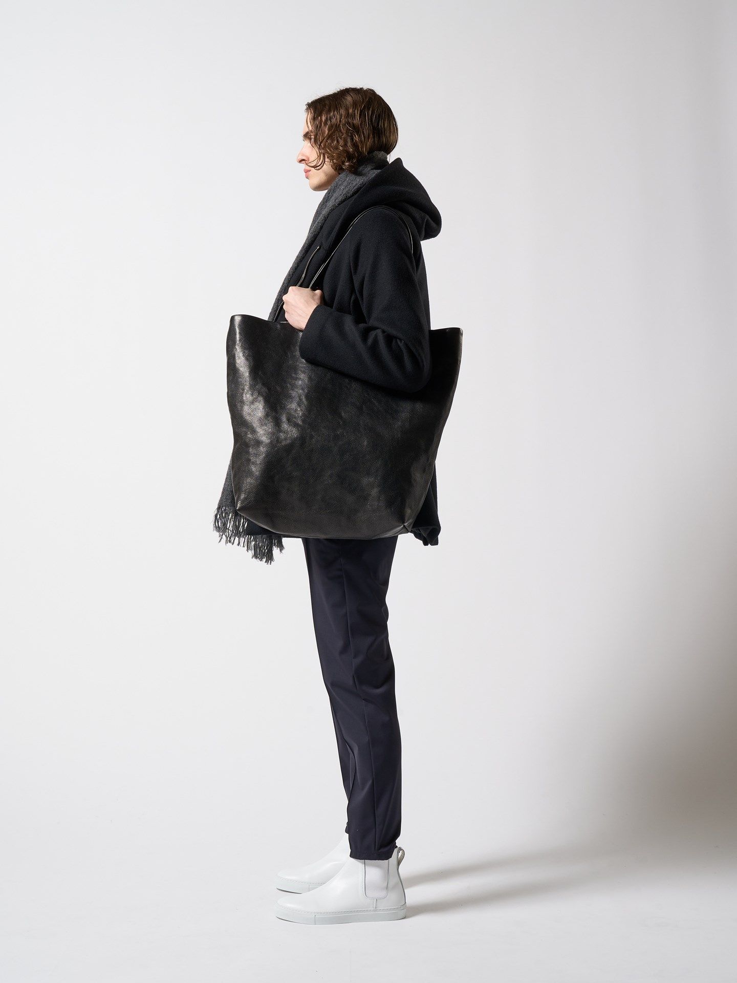 【予約品】 KOBE LEATHER big tote bag/ トートバッグ / ブラック