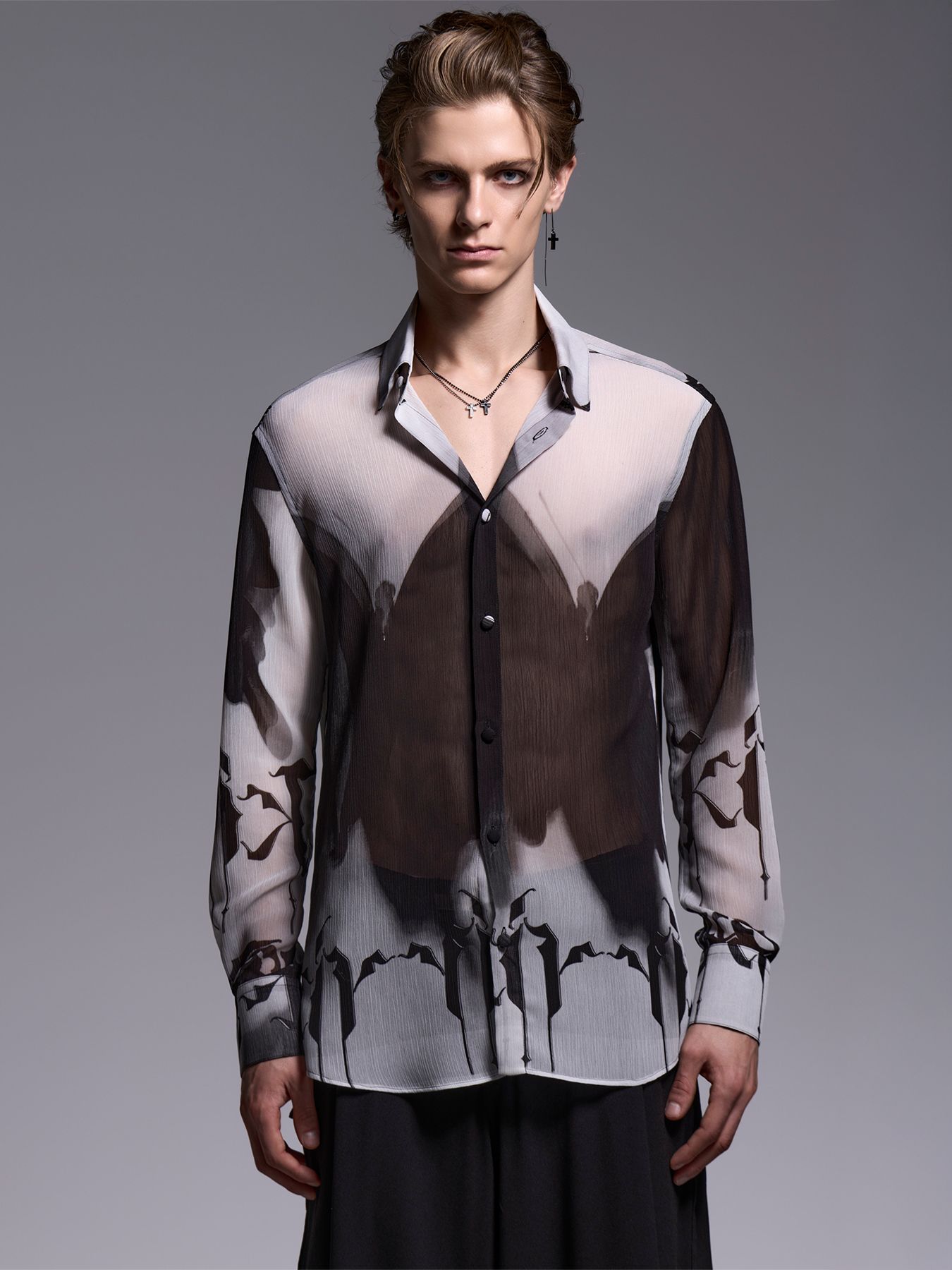 【予約品 】Shirt / シャツ / ブラック&グレー