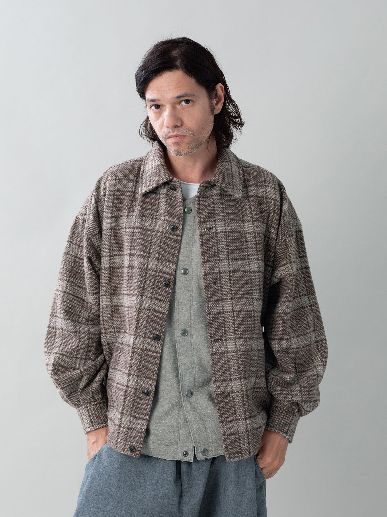 【予約品 5月6日(水) 締切】WOOLCHECK-SPORTJACKET / ヴィンテージシャツジャケット / ブラウン系