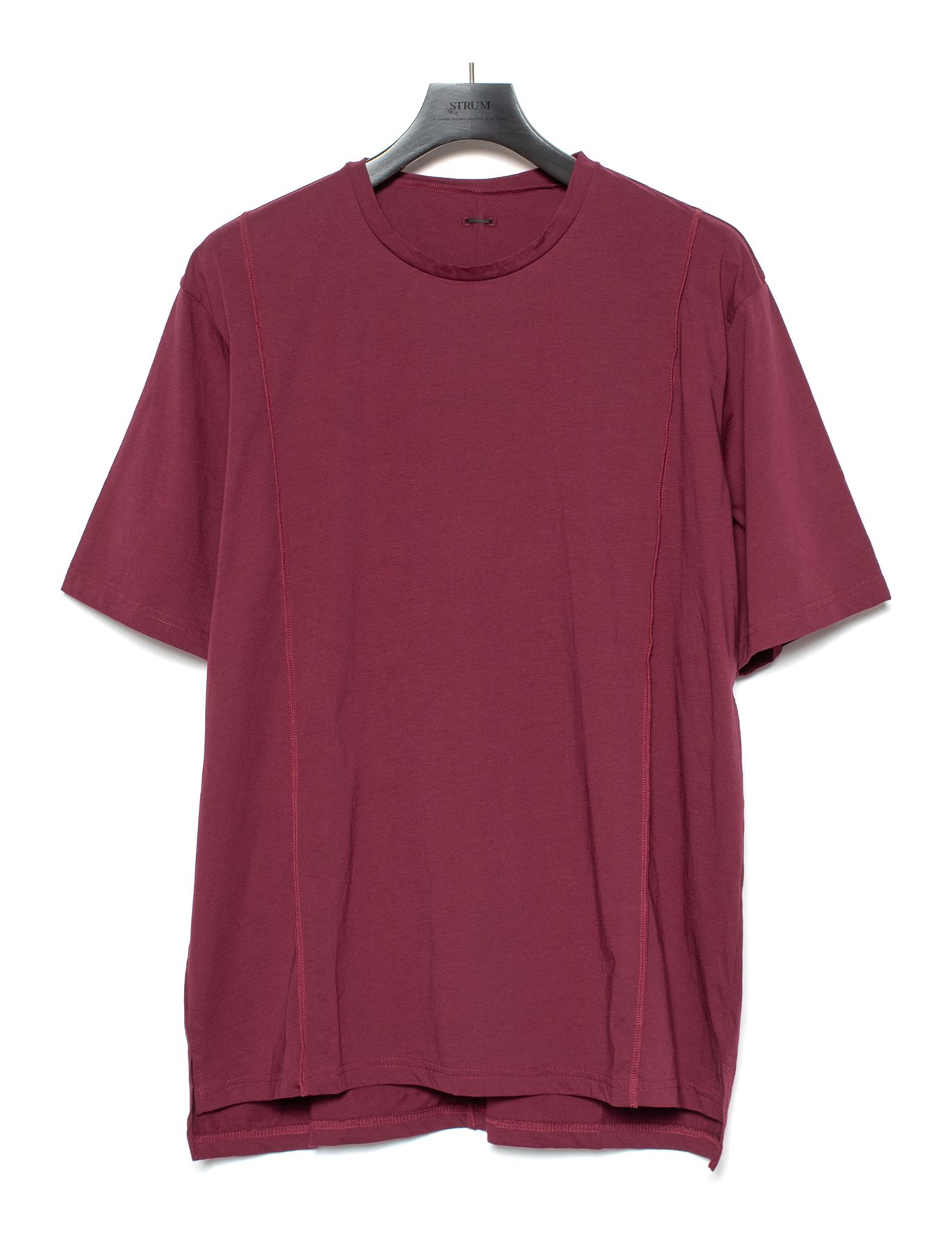 【予約品 9月27日(日) 締切】オーガニックコットン 強撚 天竺 ハーフスリーブ ワイド Tシャツ / WINE