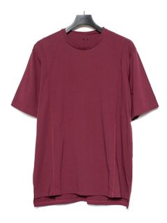 【予約品 9月27日(日) 締切】オーガニックコットン 強撚 天竺 ハーフスリーブ ワイド Tシャツ / WINE