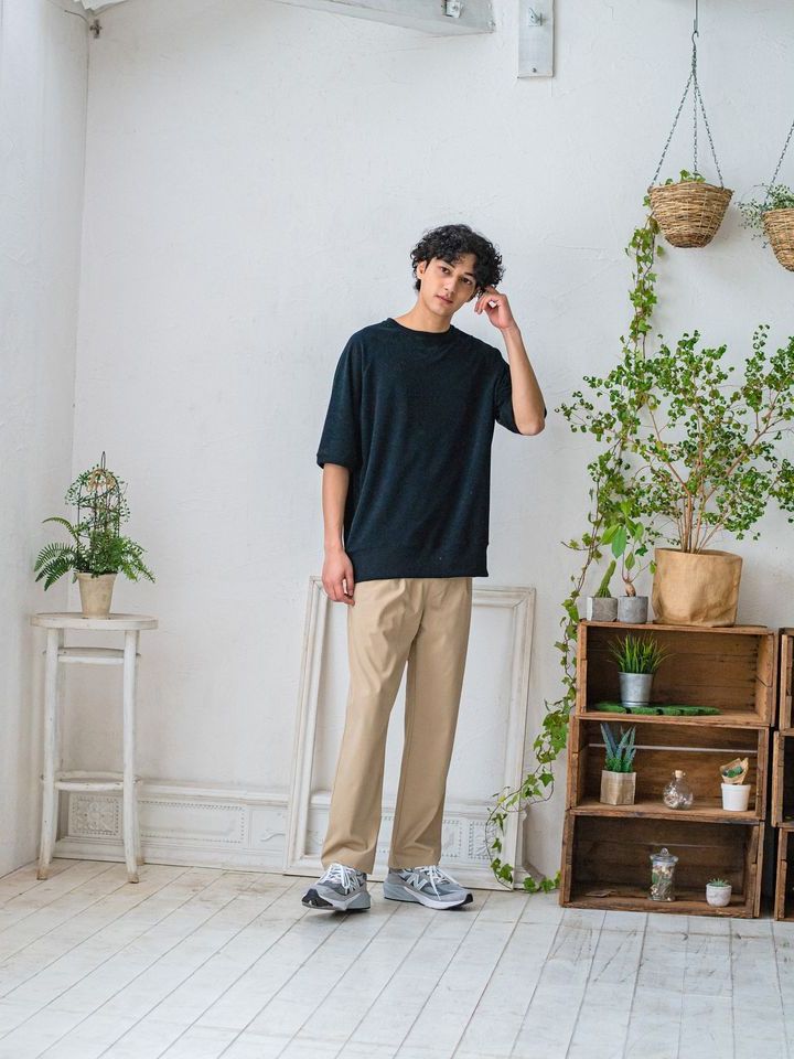 《予約品3月3日18：00締め》 PILE half sleave / ハーフスリーブT / ブラック