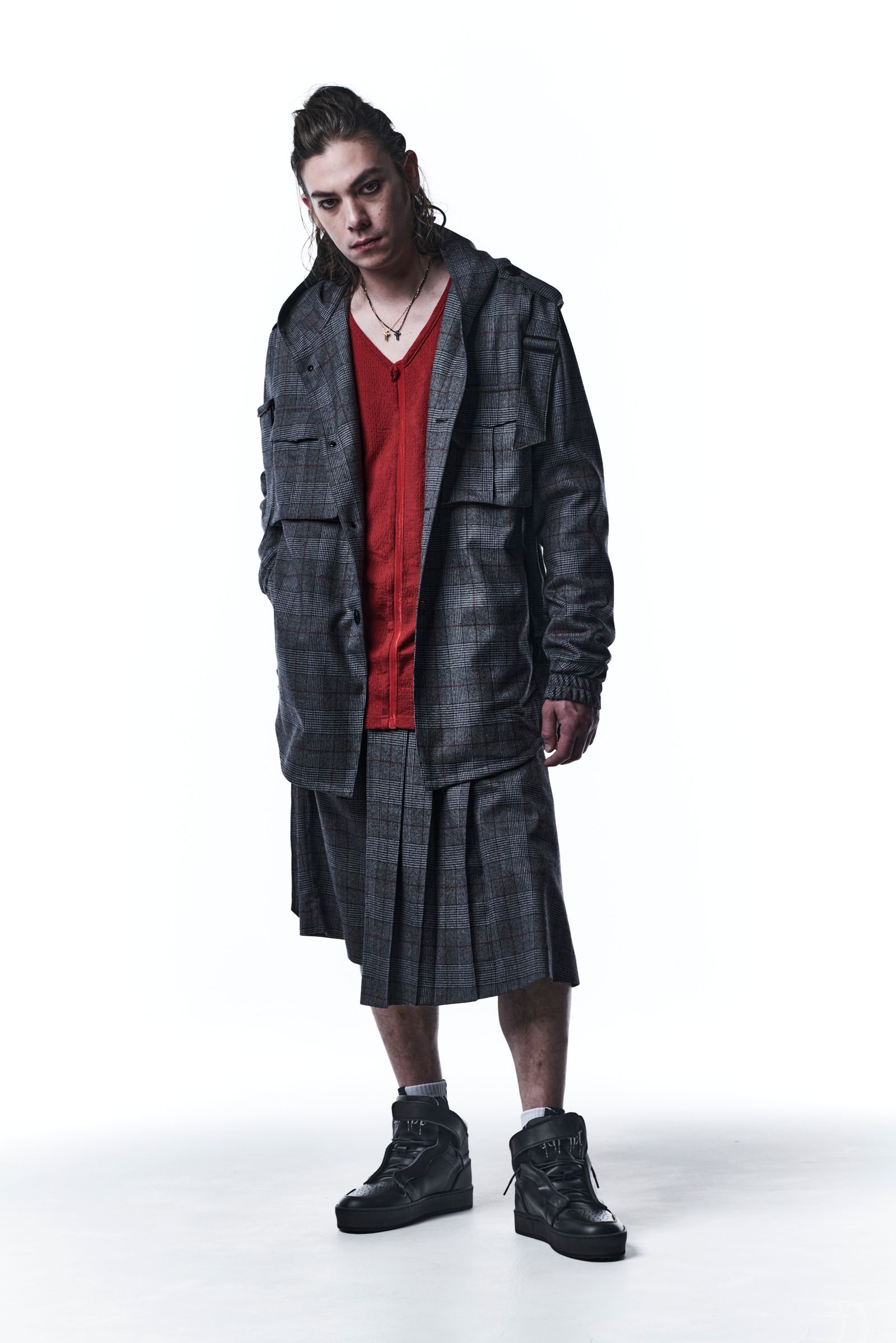 《予約品》 ParachuteBlouson ブルゾン GrenCheck / Black&Grey 【kiryuyrik】 11月入荷予定